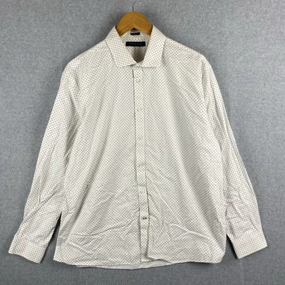 Tommy Hilfiger Shirt Mens XL 17 White Slim Fit Polka Dot Long Sleeve Button Up - Image 1 of 4