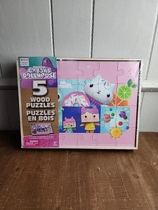 Dreamworks Gabby’s Dollhouse 5 Wood Puzzles New - Picture 1 of 14