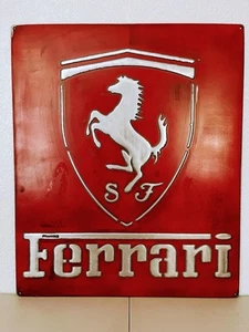 Ferrari Vintage Cast Metal Sign Handmade - Picture 1 of 4