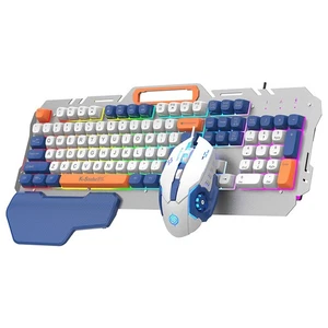 Gaming 108 Keys Wired Keyboard And Mouse Suit RGB Atmosphere Lamp Desktop PC DR - Afbeelding 1 van 16