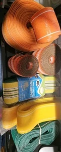 Vintage Rasenmöbel Stuhl Re-Web Kits Gurtband Posten blau weiß grün - Bild 1 von 1