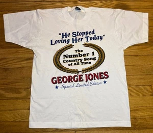 Rare George Jones He Stopped Loving Her Today Concert T Shirt Size Large Single - Picture 1 of 17