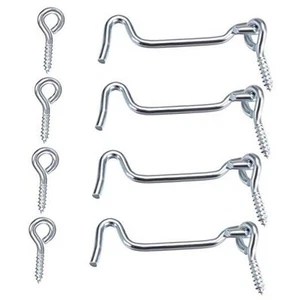 4Pcs 2 inches Cabin Hook Eye Latch Gate Door Swivel Window Door Hook with - Picture 1 of 8