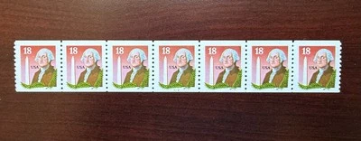 Error- US 1985 Scott #2149 Coil Line Strip of 7 Color Shift and Losing MNH - Image 1 of 4