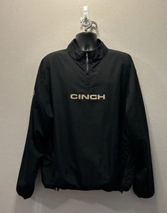 Cinch Western Wear Men's 1/4 Zip Windbreaker Pullover Jacket Black Extra Large - Picture 1 of 6