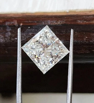 Princess Cut 4 Ct Lab-Grown CVD D-Color Diamond Certified VVS1-Clarity Gemstone - Image 1 of 4