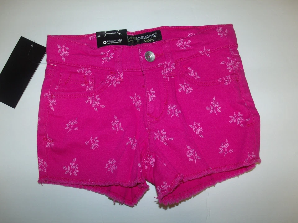 NUEVO JORDACHE NIÑAS FLORAL DENIM SHORTS ELÁSTICOS TALLA 4T o 5 Foto 1 de 1
