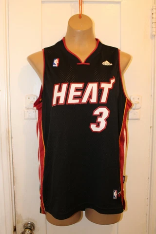 ADIDAS NBA Miami Heat Dwyane Wade Swingman Jersey YOUTH LARGE Length +2" Vintage Cover