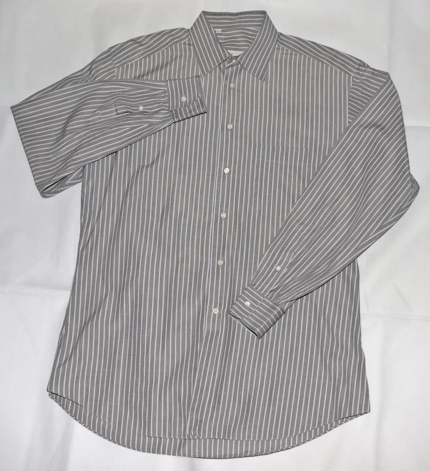 Camisa Ermenegildo Zegna Para Hombre Manga Larga Botón Frontal Rayas Talla 39-15 1/2 Foto 1 de 4