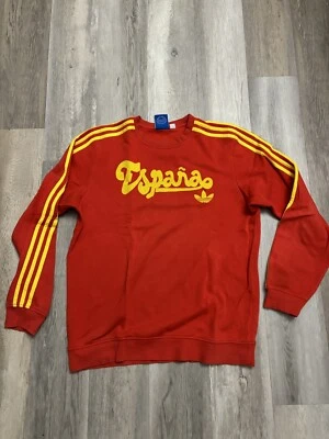 Adidas España Originales Pullover Rojo Manga Larga Suéter Talla M Fútbol Foto 1 de 4