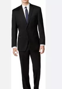 2024 CALVIN KLEIN Black Full Suit 38S Wool Slim Fit - Picture 1 of 8
