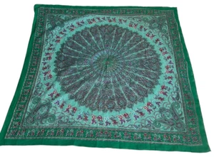 SUNSHINE JOY Classic Purple Green Tapestry Wall Hanging 40" x 40" 100% Cotton - Picture 1 of 8