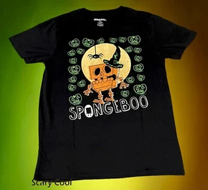 New SpongeBob Boo SquarePants Halloween Pumpkin Vintage Throwback Mens T-Shirt - Picture 1 of 2