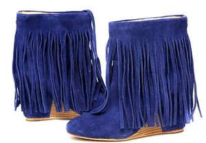 New Koolaburra Zarin wedge Ankle suede women's Boots sz US 7.5 EUR 38 ($290) - Picture 1 of 5