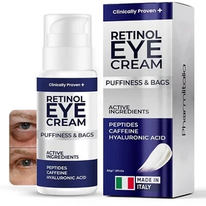 Eye Cream for Puffiness, Dark Circles & Wrinkles with Retinol & Caffeine - Picture 1 of 7