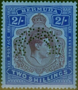 Bermuda 1938 2s Deep Purple & Ultramarine-Grey Blue Perf Specimen SG116s Fine MM - Picture 1 of 1