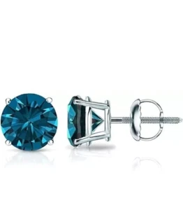 Lab Created Stud Earrings For Women Sterling Silver #5 - Picture 1 of 6