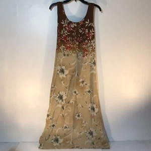 Vintage Worthington Multicolored Floral Sleeveless Maxi Dress Womens Size 10 - Picture 1 of 4