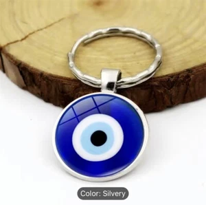 New Evil Eye Keychain Accessories Turkey Evil Eyes Lucky Pendant Metal KeyChain - Picture 1 of 4