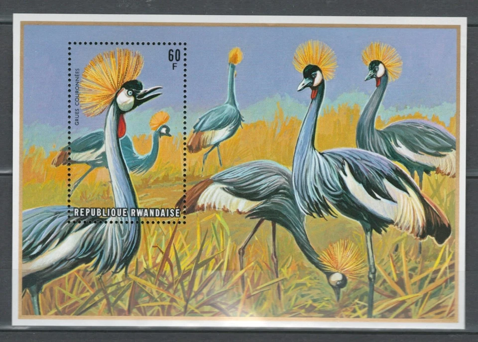 LOTE DE FOLHAS DE LEMBRANÇA DE PÁSSAROS SELVAGENS MNH COLÔNIAS ÁFRICA RUANDA MNH (RWAN 427) - Imagem 1 de 1