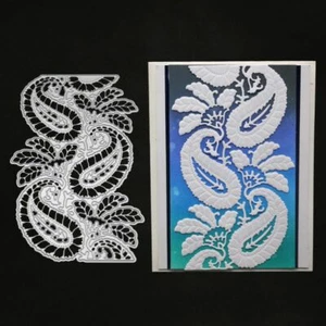 Blatt Hintergrund Stanzformen Metallschablone DIY Scrapbooking Album Papierkarte - Picture 1 of 12