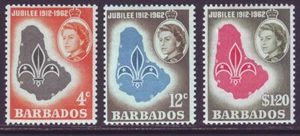 Barbados 1962 SC 254-256 MH Set Scout 50th Anniversary - Picture 1 of 2