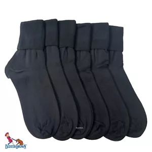 BUSTER BROWN Women’s 100% Cotton Fold over cuff Ankle Bobby Crew socks- 6 PAIRS - Picture 1 of 16