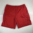 Quiksilver Swimming Trunks 40 X 10 Red Mens Cargo Shorts Swimwear Casual Used