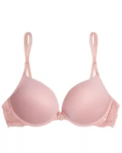 NWT~ Smart & Sexy sz 34B Padded Push-up Lace Bra SA276 Blushing Rose Q34 - Picture 1 of 4