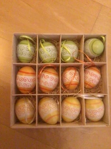 12x Deko-Aufhänger Ostern - Ostereier Pastellfarben Deko Ei Dekorieren - Bild 1 von 1