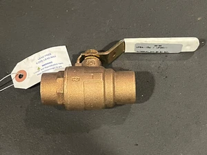 1" Sweat, Std. Port, Lead-Free Bronze Ball Valve, 600 WOG, 150 WSP, MADE IN USA - Picture 1 of 12