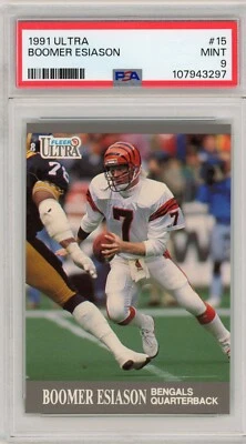PSA 8 1991 Fleer Ultra Football Boomer Esiason #15 - Cincinnati Bengals - Image 1 of 3