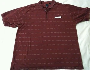 polo arrow shirt Red black white white black stripe cotton - Picture 1 of 11