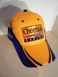 Sombrero de carreras Cheerios #43 NASCAR Lebonte correa trasera amarillo azul diseño deportivo - Imagen 1 de 10
