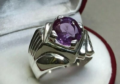 5 Carat Round Cut Alexandrite Mens Star Ring Sterling Silver 925 Handmade Ring — 第 1/4 张图片