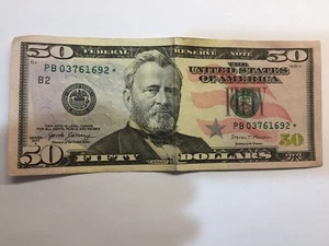 $50 Dollar Bill note STAR 2017 authentic PB03761692* Original great condition - Picture 1 of 2