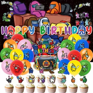 Among Us Party Supplies Birthday Decorations Balloons Cake Toppers Banner - Picture 1 of 6