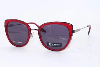 NUEVAS GAFAS DE SOL STEVE MADDEN BELLINI ROJAS PLATEADAS MONTURAS AUTÉNTICAS 52-21 Foto 1 de 4