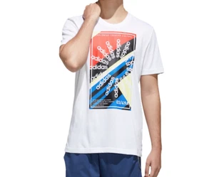 adidas T Shirt Mens XL Climalite Slogan Graphic Tee White Multicolor - Picture 1 of 5