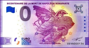 BICENTENAIRE DE LA MORT DE NAPOLEON BONAPARTE / BILLET 0 € / UEVQ 2021-1 - Picture 1 of 1