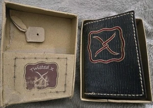 Twisted X Denim Distressed Tri-Fold Wallet with Embroidered Logo - Picture 1 of 2