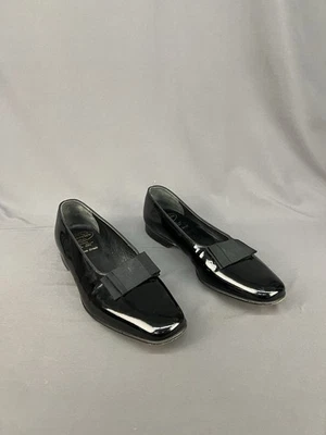 VTG Church's Black Patent Leather Loafers with Black Bow Size UK 100D US 11 (402 - Image 1 of 4