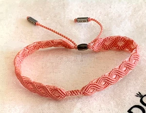 Authentic Pandora Macrame Bracelet Coral Pink 590711CCO-S2 18CM NEW retired - Picture 1 of 3