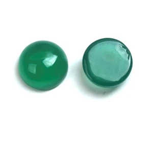 Piedras preciosas sueltas de ónix verde natural cabujón trasero plano redondo para hacer joyas - Imagen 1 de 14