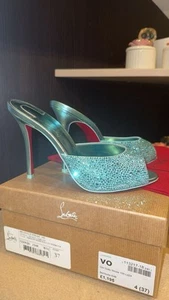 Christian Louboutin Me Dolly Crystal Strass 100 Mules Heels. Size 37 RRP £1295 - Picture 1 of 9