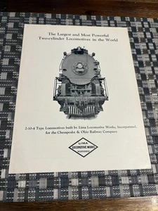 Lima Locomotive Works 2-10-4 Type Chesapeake & Ohio Locomotives RARE ORIGINAL - Bild 1 von 3