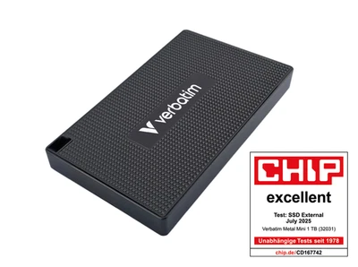 Verbatim Metal Mini SSD USB-C 3.2 Gen 2 - 1 TB - 2000MB/s Read & 1750MB/s Write - Image 1 of 4