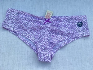 VINTAGE VICTORIA'S SECRET PINK PANTIES PANTY LARGE PURPLE LEOPARD NEW - Picture 1 of 6