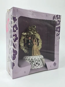 Vintage 1960s Golden 50th Anniversary Cake Topper Brunette Couple Pfeil & Holing - Picture 1 of 14