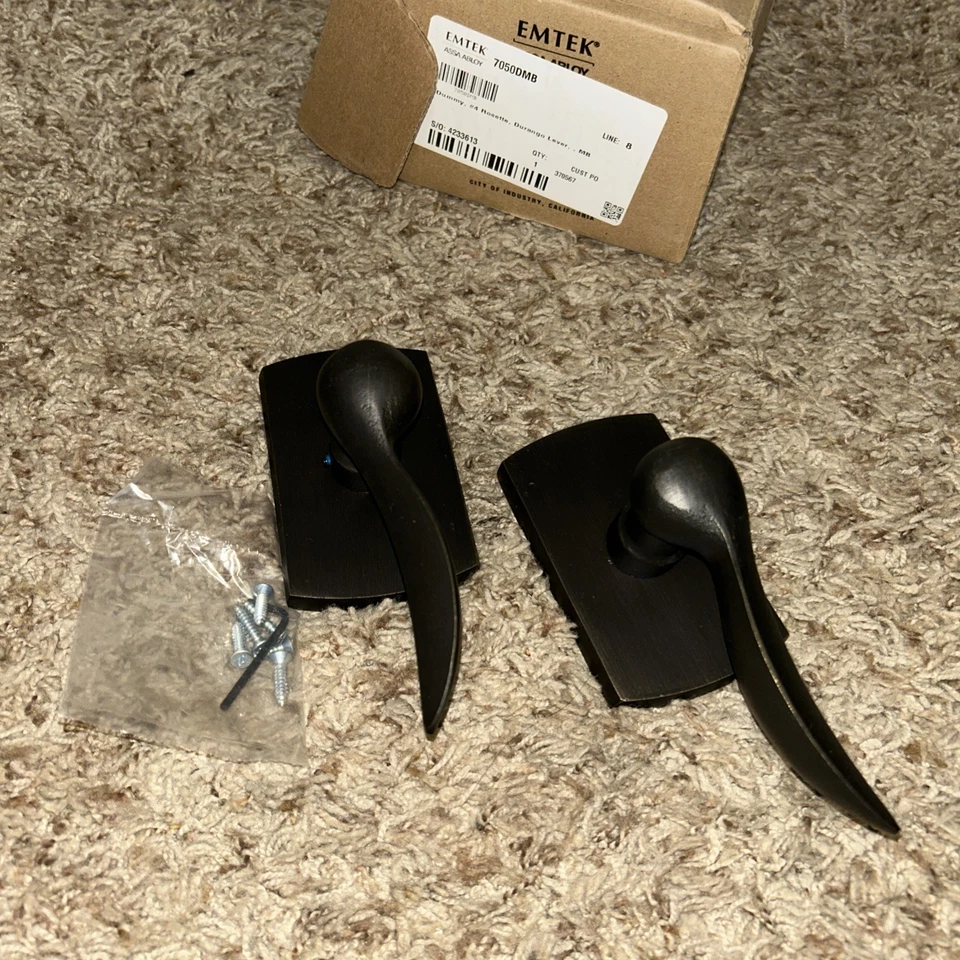 Emtek 7050DMB Durango Dummy Door Lever Set, Sandcast Bronze Collection - Image 1 of 4